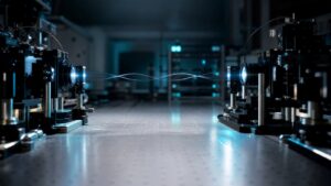 Separated detector assemblies on a quantum optics bench with no direct connection