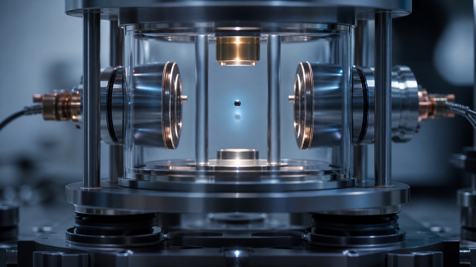 Suspended microscopic object in an isolated quantum apparatus with soft duplicated shadows