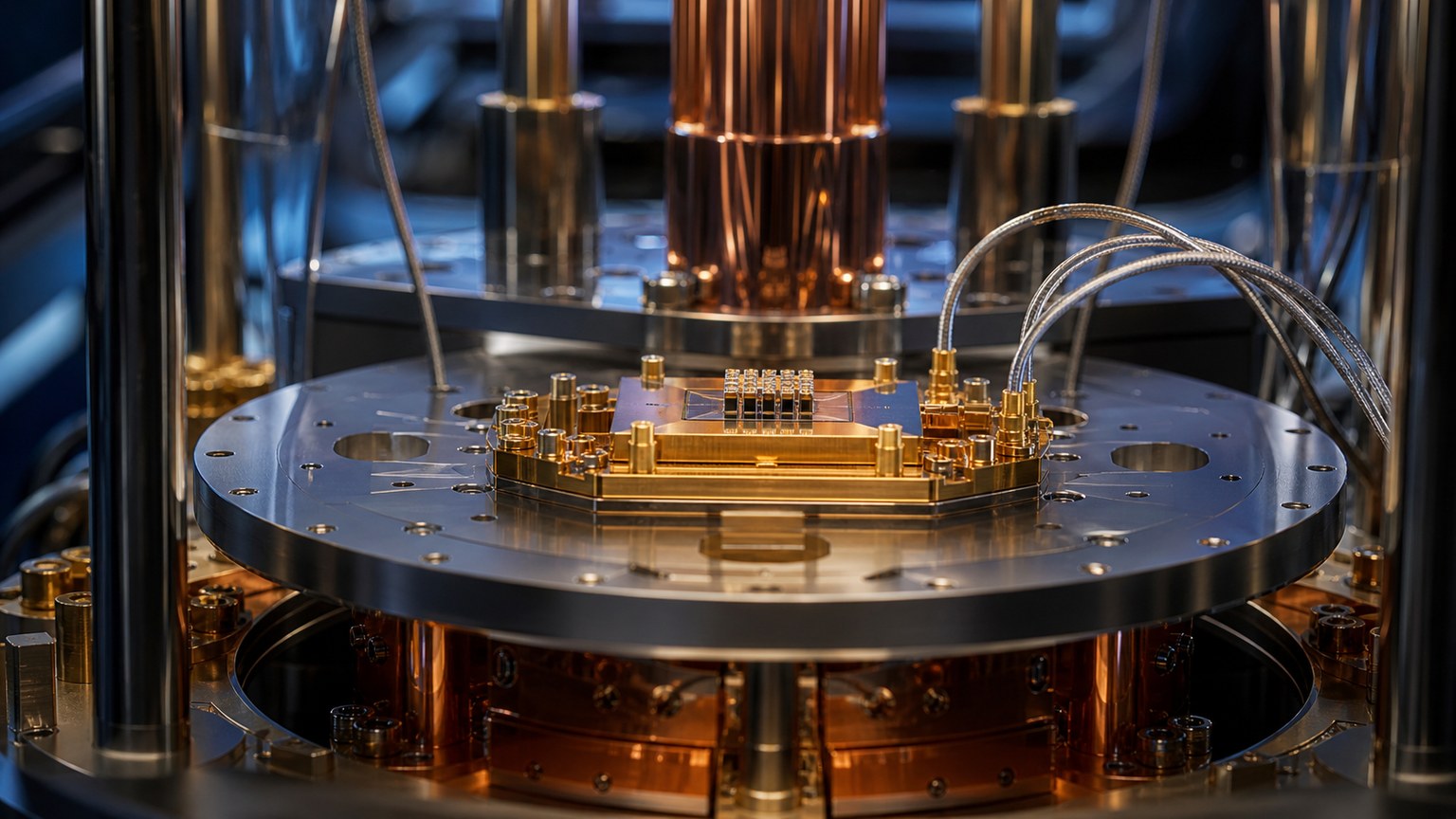Unmarked cryogenic quantum processor with softly glowing qubit structures