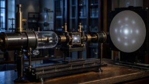 Electron diffraction apparatus with blank detection screen showing soft light spots