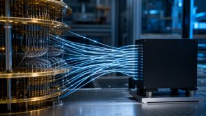 Unmarked quantum processor with many soft paths converging toward one readout module