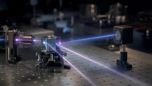 Blank detector surface with overlapping light paths producing different bright regions