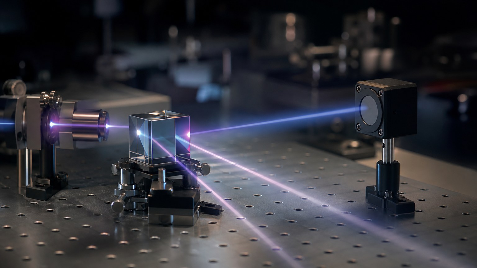 Blank detector surface with overlapping light paths producing different bright regions