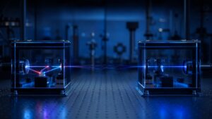 Two separated blank quantum chambers connected by soft paired light paths