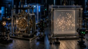 Quantum optics table with several distinct detector paths around a central source