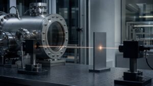 Blank precision physics setup suggesting a natural boundary on measurement